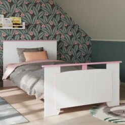 Kinderbed Biotiful 90x190 Cm - Roze/wit