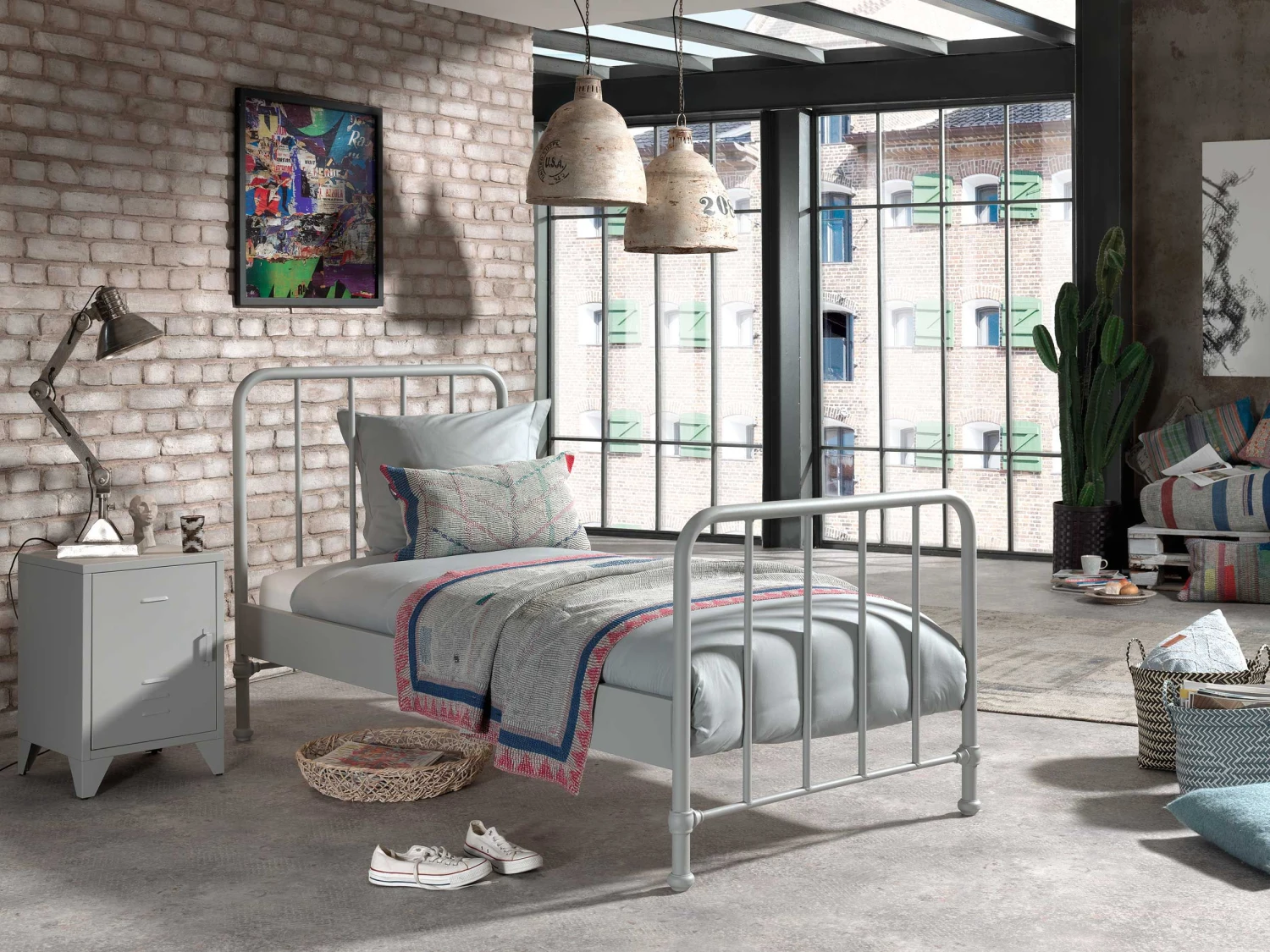 Nachtkastje Bronxx Locker Metaal 40x60 - Mat Grijs 4 Nachtkastje Bronxx Locker Metaal 40x60 - Mat Grijs - Afbeelding 4