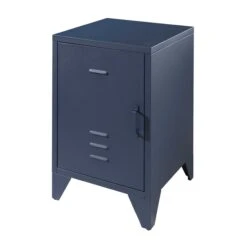 Nachtkastje Bronxx Locker Metaal 40x60 - Mat Blauw Denim