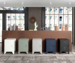 Nachtkastje Bronxx Locker Metaal 40x60 - Mat Wit -Kinderkamer Meubelen BRONXX NA FUN eb55