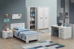 Eenpersoonsbed Elvira 90x200 - Witte Eik -Kinderkamer Meubelen ELVIS BEDROOM SET 2D beb0