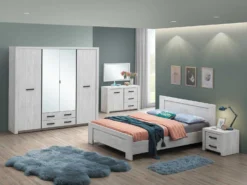 Commode Elvira 120cm Met 1 Deur & 3 Lades - Witte Eik -Kinderkamer Meubelen ELVIS BEDROOM SET e388