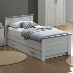 Bed Emily 90x200 Cm - Eik Lichtgrijs