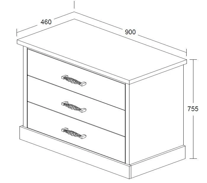Commode Emily 3 Laden 2 Commode Emily 3 Laden - Afbeelding 2