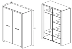 Kledingkast Elvira 126cm 2 Deuren - Witte Eik 5 Kledingkast Elvira 126cm 2 Deuren - Witte Eik -Kinderkamer Meubelen Elvis 2d kast 1b36