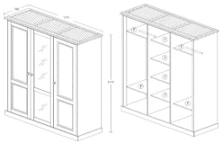 Kledingkast Hannelore 3 Deuren 5 Kledingkast Hannelore 3 Deuren -Kinderkamer Meubelen Emma 3D kast 119b
