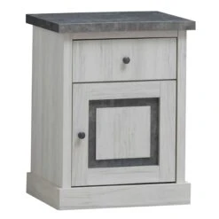 Nachtkastje Hannelore 1 Deur & 1 Lade - Eik/beton