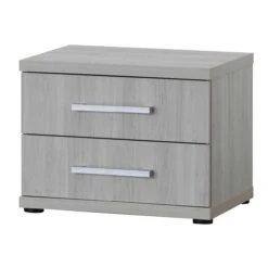 Nachtkastje Maud Met Twee Lades - Grijze Eik