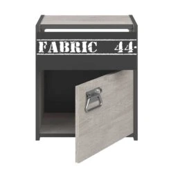 Nachtkastje Fabric Industrieel - Beige/grijs -Kinderkamer Meubelen FABRIC 2311 CHEV OUV F 20200213010828 9a5a
