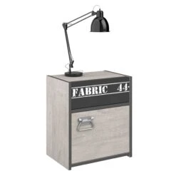 Nachtkastje Fabric Industrieel - Beige/grijs -Kinderkamer Meubelen FABRIC 2311 CHEV STYLE C 20200213010853 3030