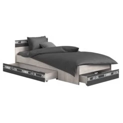 Kinderbed Fabric 90x200 - Grijs/bruin -Kinderkamer Meubelen FABRIC 2311 L2TI T2CO OUV 20200213010949 45e1