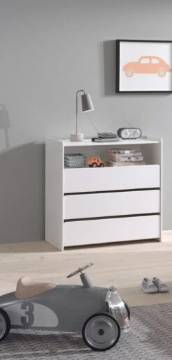 Commode Kiddy 90x72x106cm Met Luierplank 3 Lades - Wit -Kinderkamer Meubelen KICO1814 07 4931 scaled