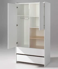 Kledingkast Kiddy 2 Deuren - Wit -Kinderkamer Meubelen KIKL2214 02 INFa 1cec scaled