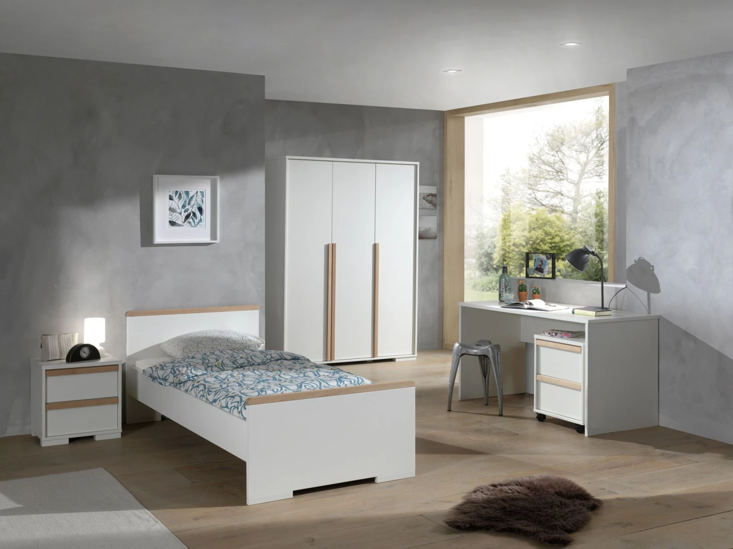 Kledingkast London 146cm Met 3 Deuren - Wit 3 Kledingkast London 146cm Met 3 Deuren - Wit - Afbeelding 3