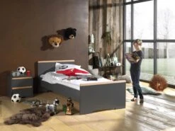 Bed London 90x200 - Antraciet -Kinderkamer Meubelen LDCO1580 02 121c