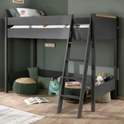 Hoogslaper London 90x200 - Antraciet