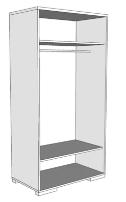 Kledingkast London 98cm Met 2 Deuren - Wit -Kinderkamer Meubelen LDKL12 3 4a69 scaled