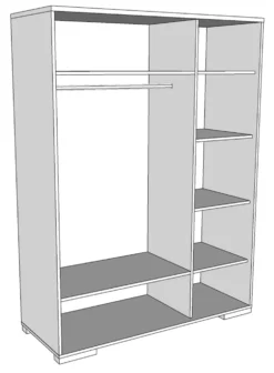 Kledingkast London 146cm Met 3 Deuren - Antraciet -Kinderkamer Meubelen LDKL13 3 7a23 scaled