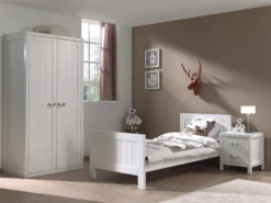 Nachtkastje Lewis Met Twee Lades - Wit -Kinderkamer Meubelen LECO03 15c8