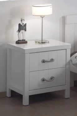 Nachtkastje Lewis Met Twee Lades - Wit