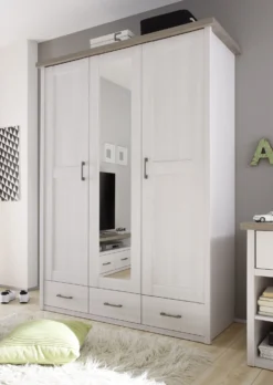 Kledingkast Larnaca 148cm Met Spiegel & 3 Deuren - Wit -Kinderkamer Meubelen Luca Juzi Milieu KS 58 262 B5 7938 scaled