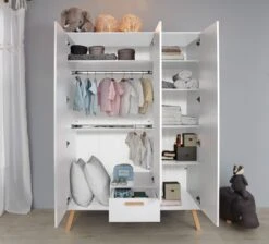 Kinderkledingkast Mats | 130 X 60 X 190 Cm | Wit -Kinderkamer Meubelen Mats BZ 1976 613 01 frontal ge f D 20210420 a7ee scaled