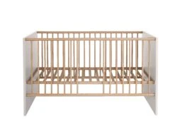 Babybed Mats | 144 X 78 X 83 Cm | Bruin-wit Decor -Kinderkamer Meubelen Mats BZ 1976 620 01 frontal ge f Freisteller 20210420 389d