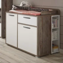 Commode Petrus Met 2 Deuren & 1 Lade - Wit/drijfhout