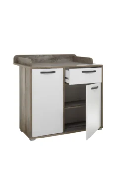 Commode Petrus Met 2 Deuren & 1 Lade - Wit/drijfhout 12 Commode Petrus Met 2 Deuren & 1 Lade - Wit/drijfhout -Kinderkamer Meubelen Moon Wickelkommode Freisteller seitlich offen mod 786d scaled