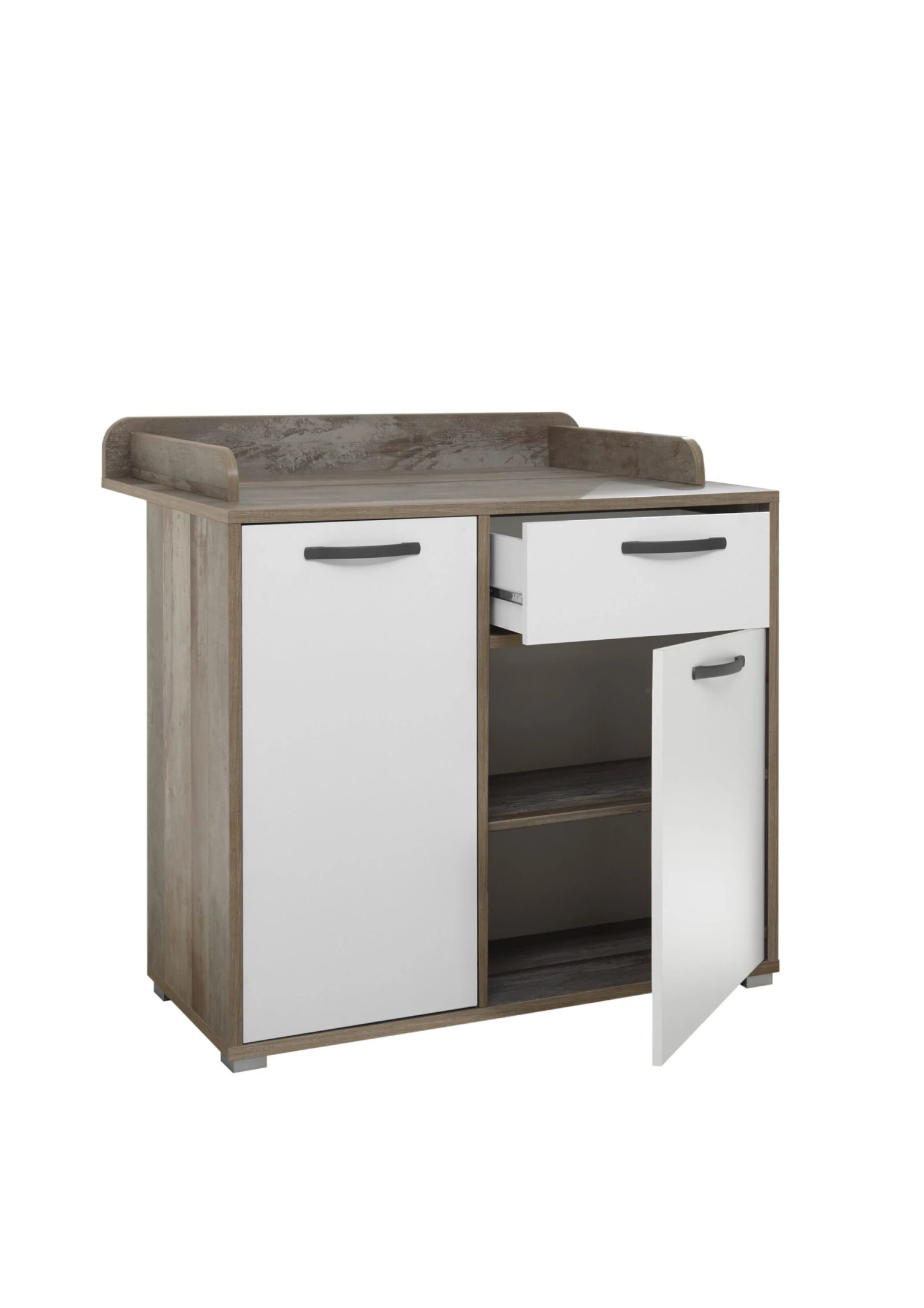 Commode Petrus Met 2 Deuren & 1 Lade - Wit/drijfhout 5 Commode Petrus Met 2 Deuren & 1 Lade - Wit/drijfhout - Afbeelding 5