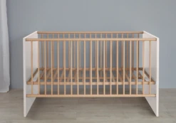 Babybed Mats | 144 X 78 X 83 Cm | Bruin-wit Decor -Kinderkamer Meubelen Naamloos a979