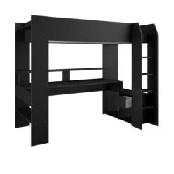 Hoogslaper Met Bureau Raider 90x200cm - Zwart -Kinderkamer Meubelen ONLINE 2368 LSUR OUV C bf18