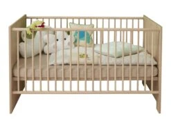 Babybed Olivia | 144 X 78 X 83 Cm | Light Oak Melamine -Kinderkamer Meubelen Olivia BZ 1553 620 45 frontal D Freisteller 20190307 741c scaled