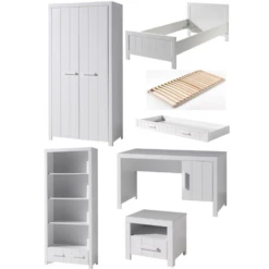 Kinderkamercombinatie Erik 10 (incl.lattenbodem)-wit -Kinderkamer Meubelen Ontwerp zonder titel 21 da39