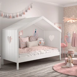 Open Bedhuisje Amori Met Bedlade - Wit -Kinderkamer Meubelen Ontwerp zonder titel 23 2435