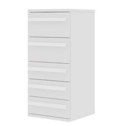 Ladekast Bo0 98 Cm Met 5 Lades En Langwerpige Handgrepen - Grenen/wit