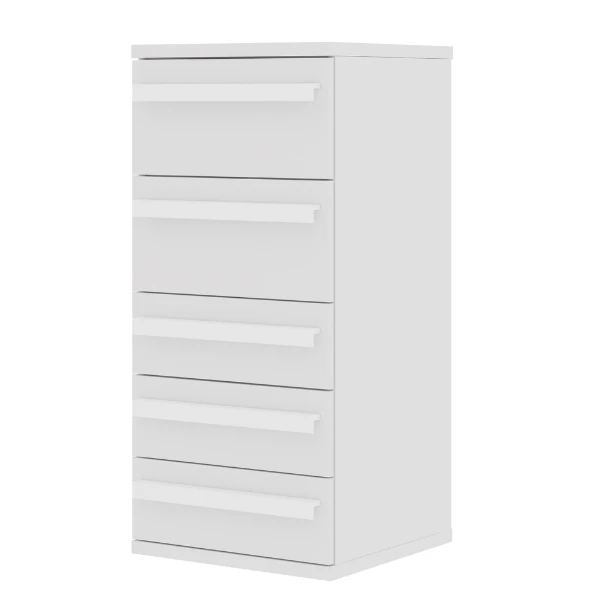 Ladekast Bo0 98 Cm Met 5 Lades En Langwerpige Handgrepen - Grenen/wit 1 Ladekast Bo0 98 Cm Met 5 Lades En Langwerpige Handgrepen - Grenen/wit