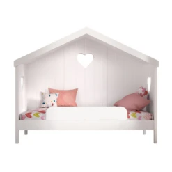Bedhuisje Amori Met Achterwand En Uitvalbeveiliging - Wit -Kinderkamer Meubelen Ontwerp zonder titel 32 df6f
