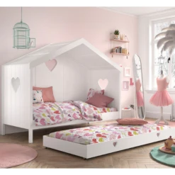 Bedhuisje Amori Met Bedlade - Wit -Kinderkamer Meubelen Ontwerp zonder titel 57 7e04