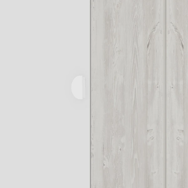 Kledingkast Bo0 Met 2 Legplanken, Kledingroede En Maanvormige Deurgreep - Grenen/wit 3 Kledingkast Bo0 Met 2 Legplanken, Kledingroede En Maanvormige Deurgreep - Grenen/wit - Afbeelding 3