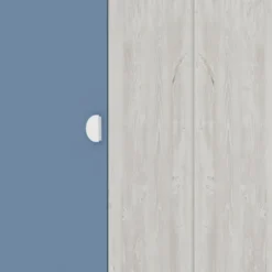 Kledingkast Bo0 Met 2 Legplanken, Kledingroede En Maanvormige Deurgreep - Grenen/blauw -Kinderkamer Meubelen Ontwerp zonder titel 75 8111