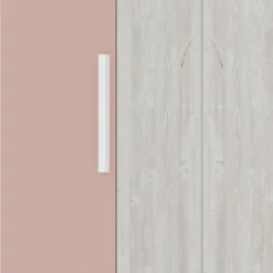 Kledingkast Bo0 Met 2 Legplanken, Kledingroede En Langwerpige Deurgreep - Grenen/oudroze -Kinderkamer Meubelen Ontwerp zonder titel 83 f116