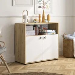 Commode Marta 2 Deuren - Wit/eik