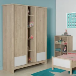 Kledingkast Otto 2 Deuren 5 Nissen - Kastanje