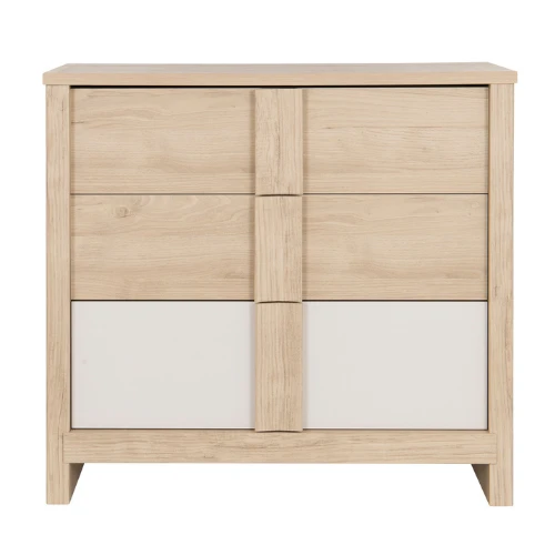 Commode Otto 3 Lades - Kastanje/wit 6 Commode Otto 3 Lades - Kastanje/wit - Afbeelding 6