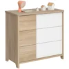 Commode Binno 3 Lades - Eik/wit
