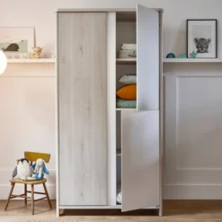 Kledingkast Binno 3 Deuren - Gebleekte Den/wit