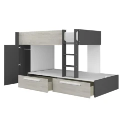 Stapelbed Fleur Met Kast & Lades - Grijs -Kinderkamer Meubelen Ontwerp zonder titel 2022 10 24T134056.992 4471