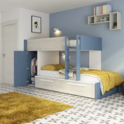 Stapelbed Fleur Met Kast & Lades - Blauw -Kinderkamer Meubelen Ontwerp zonder titel 2022 10 24T135104.459 a644