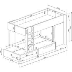 Stapelbed Fleur Met Kast & Lades - Wit -Kinderkamer Meubelen Ontwerp zonder titel 2022 10 24T135210.867 b604